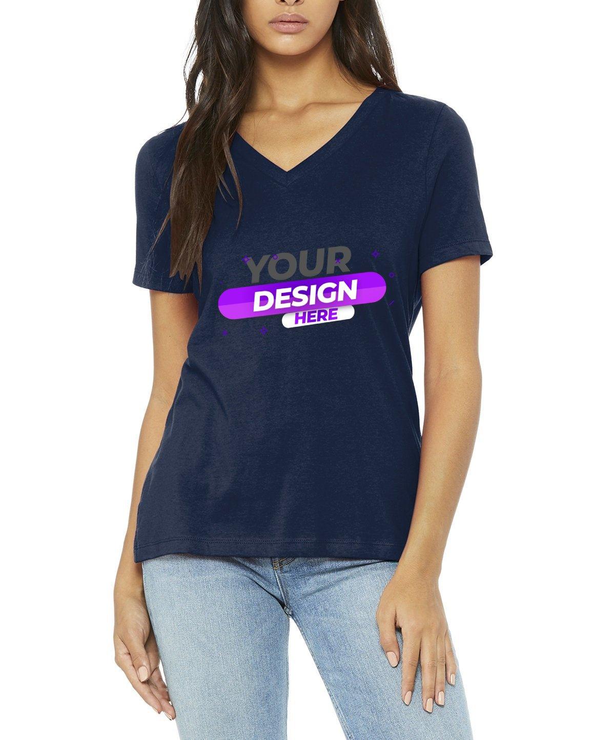 BELLA+CANVAS ® Ladies Relaxed Jersey Short Sleeve V-Neck Tee - Full Quality Print