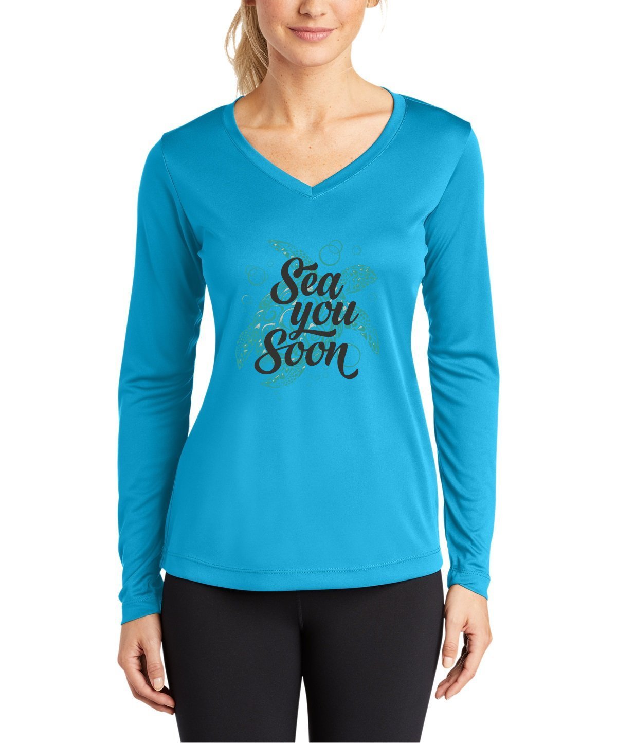 Sea You Soon Sport-Tek® Ladies Long Sleeve Competitor V-Neck