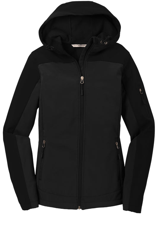 L335Port Authority®&nbsp;Women's Hooded Core Soft Shell Jacket.