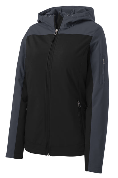 L335Port Authority®&nbsp;Women's Hooded Core Soft Shell Jacket.