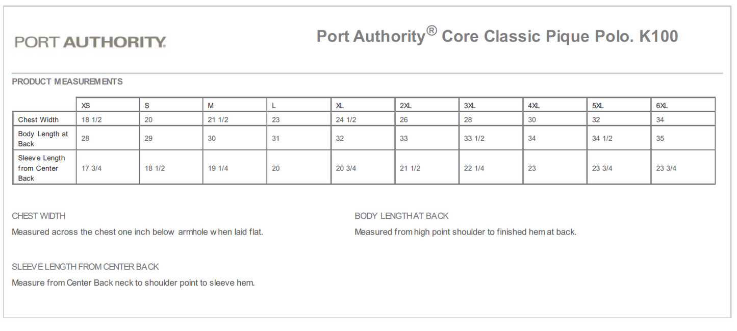 K100 - Port Authority® Core Classic Pocket Polo