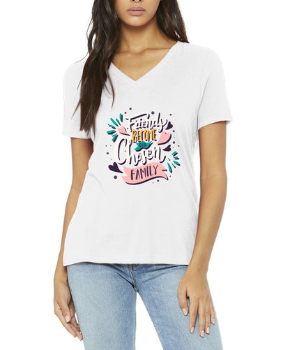 Friends BELLA+CANVAS® Camiseta de punto relajado para mujer con cuello en V
