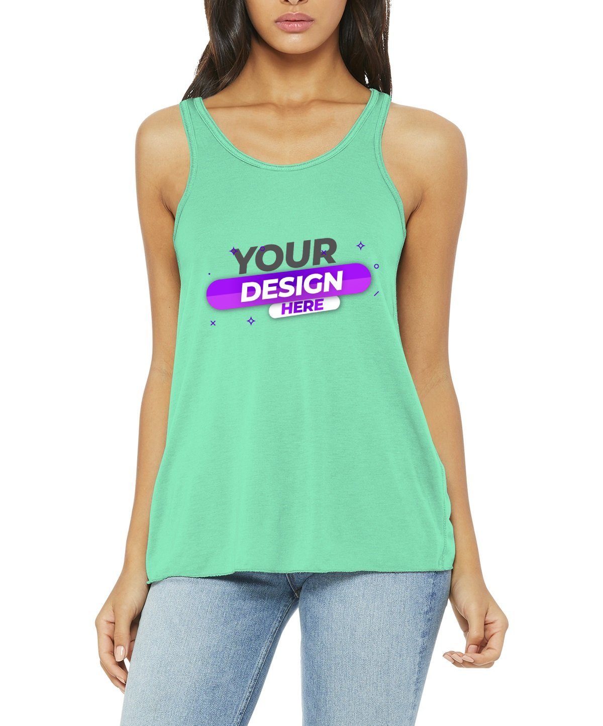 BELLA+CANVAS ® Camiseta sin mangas con espalda cruzada fluida para mujer 