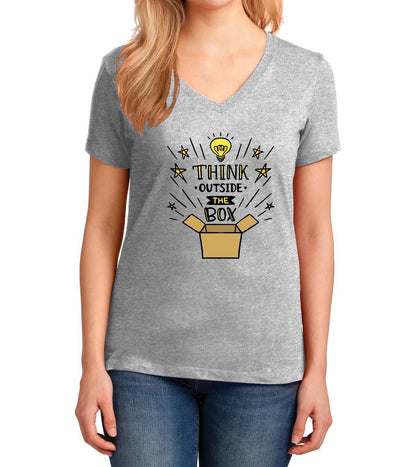 Think Outside the Box Ladies Core Cotton V-Neck Tee