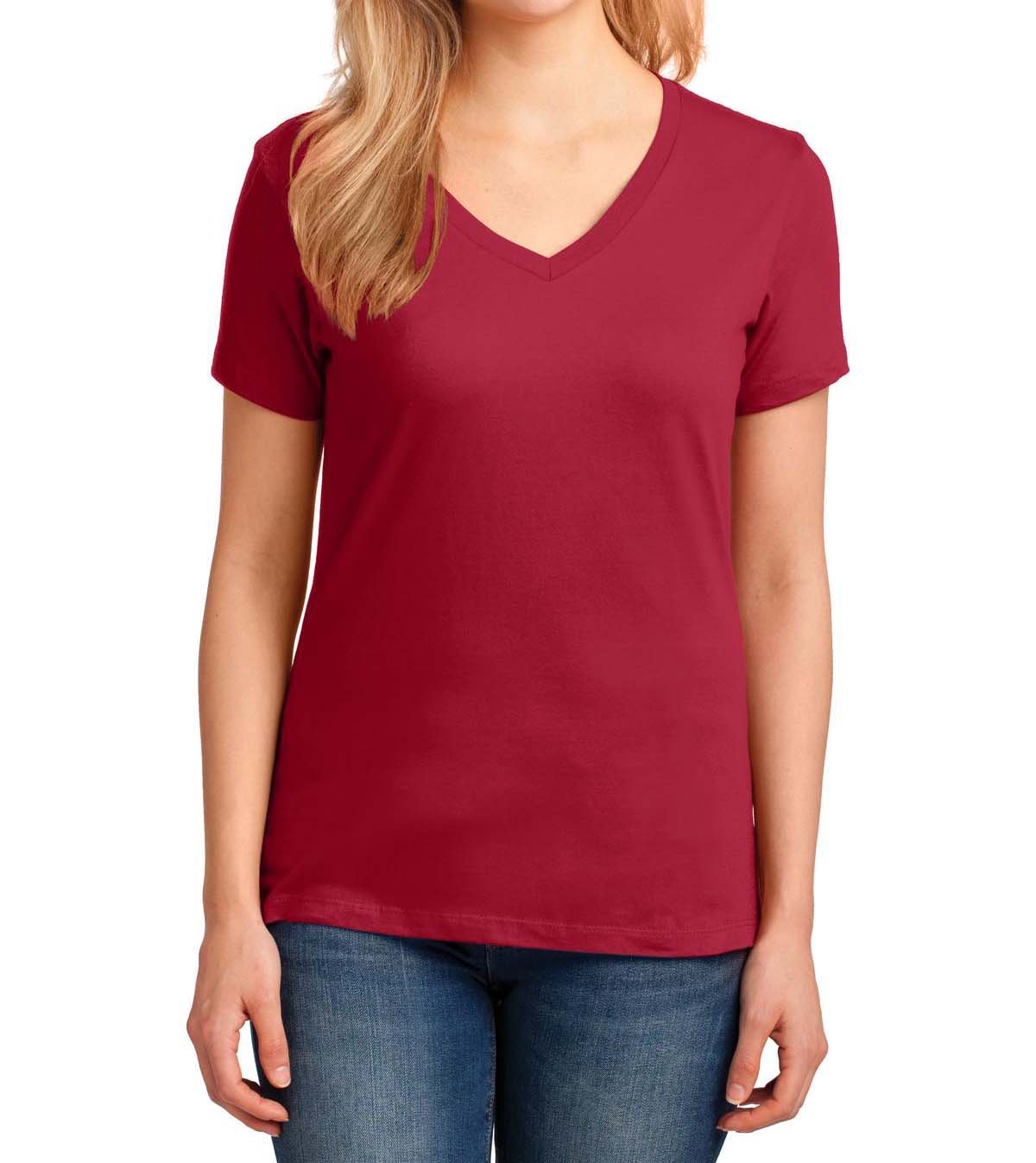 Camiseta de algodón con cuello en V para mujer de Port &amp; Company® 