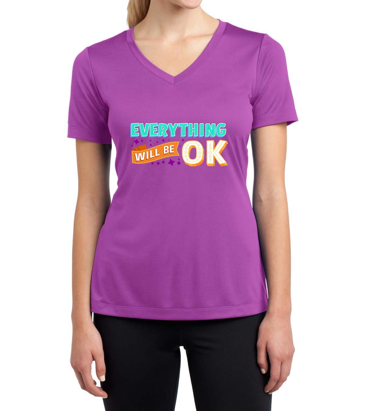 Everything Sport-Tek® Camiseta con cuello en V de competidora para mujer