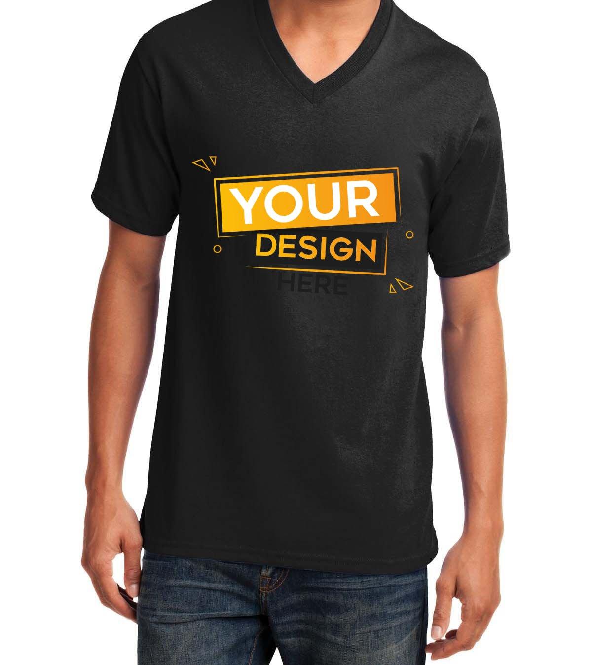Port & Company® Core Cotton V-Neck Tee - Full Quality Print
