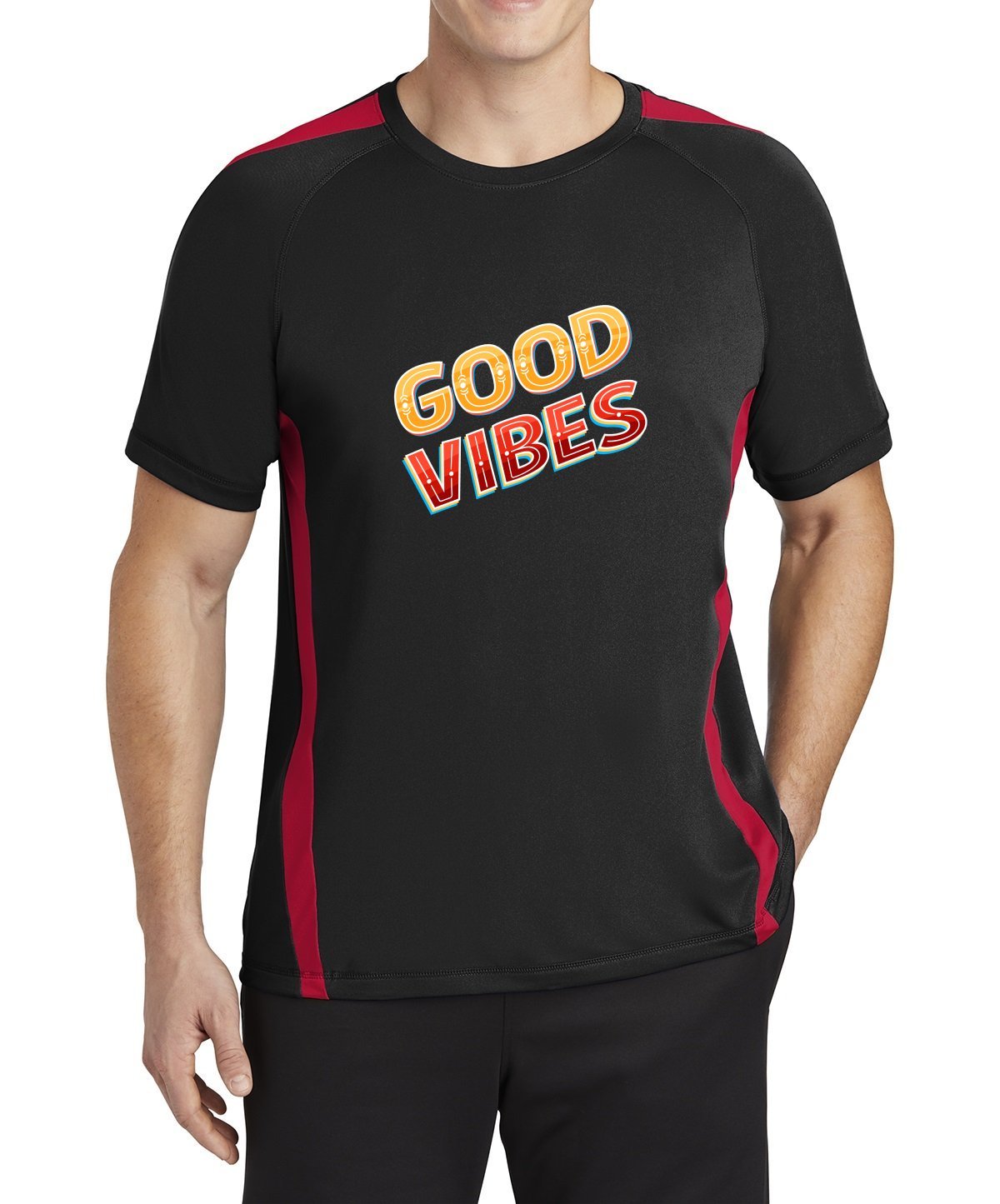 Good Vibes Sport-Tek® Colorblock Competitor Tee