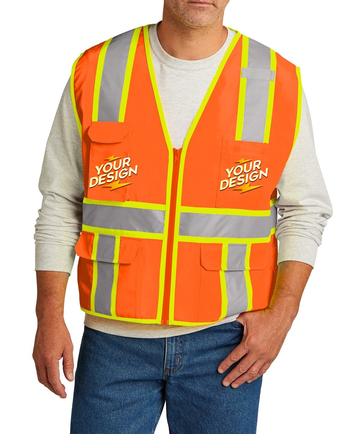 CornerStone® Surveyor Zippered Two-Tone Vest