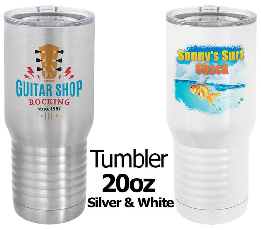 Sublimation Tumblers 20oz - White - Full Quality Print